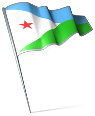 Flag pin - Djibouti