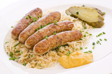 Rossbratwurst mit Sauerkraut
