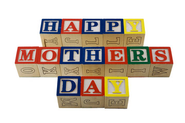 alphabet blocks spelling happy mothers day