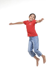 portrait of jumping girl