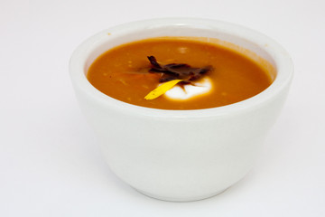 Spiced Chilled Carrot Soup with Yogurt and Ginger