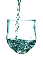 water flow in glass