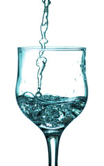 water flow in glass