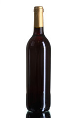 Wine bottle isolated against white background