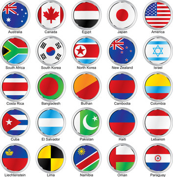 isolated international flags