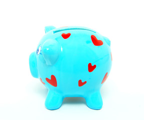 blue piggy bank