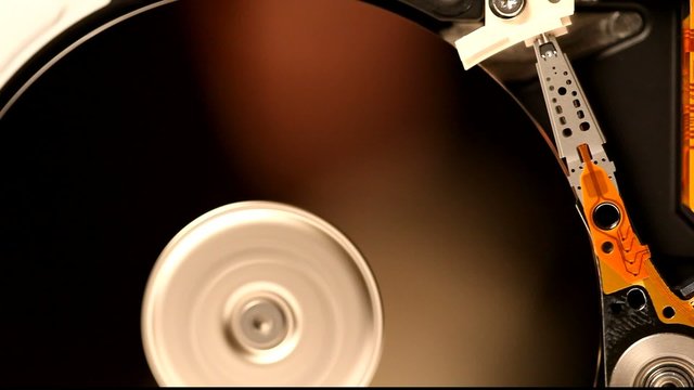 Hard Disk Drive actuator arm reading data - HD Video