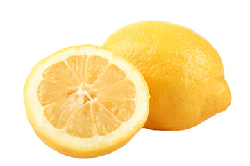 Ganze und halbierte Zitrone