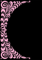 half of pink floral frame