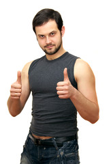 Naklejka premium guy with black hair