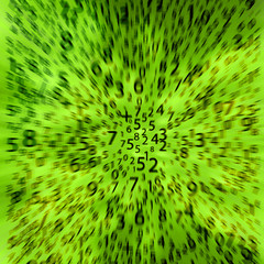 digital vortex of blurred numbers