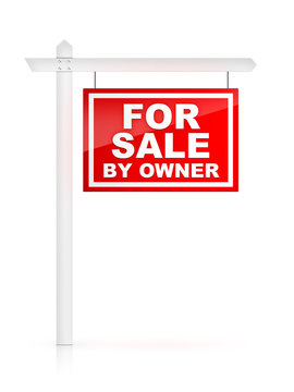 For Sale by Owner on White Background