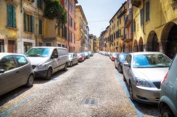 Italian street with cars