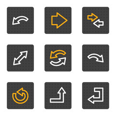 Arrows web icons, grey buttons series