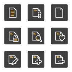 Document web icons set 2, grey buttons series