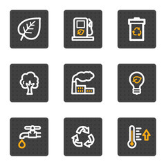 Ecology web icons, grey buttons series