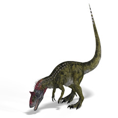 Obraz na płótnie Canvas frightening dinosaur cryolophosaurus With Clipping Path