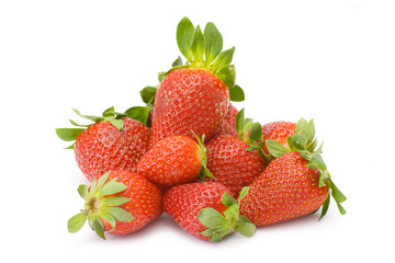 strawberries isolated on white