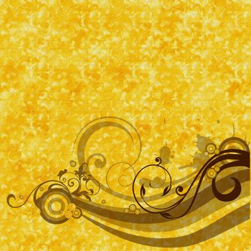 boucles et spirales sur fond jaune