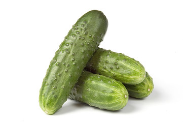 Four fresh cucumbers