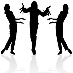 Silhouettes gesturing