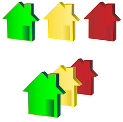 Houses Green Yellow Red