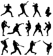 baseball silhouettes collection