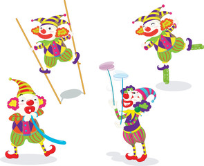 Naklejka premium series of funny clowns