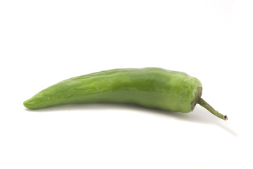 Green pepper isolated on white background.