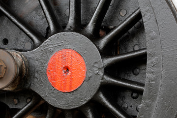 Vintage steam locomotive wheel