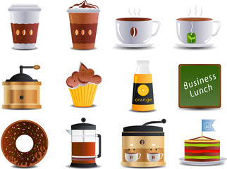 Cafe and bistro icons