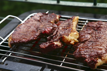 three roast ready to eat steak