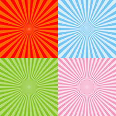 Set of Colorful Radiant Backgrounds