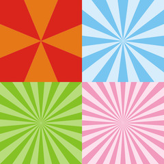 Set of Colorful Radiant Backgrounds