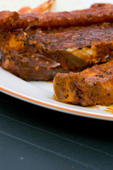 Grillen Fleisch Teller