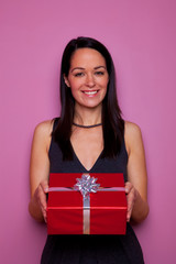 Woman holding a present