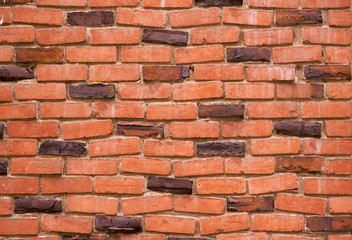 Brick wall with alternating klinkers