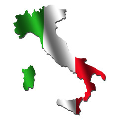 Italy map flag