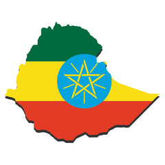 Ethiopia map flag