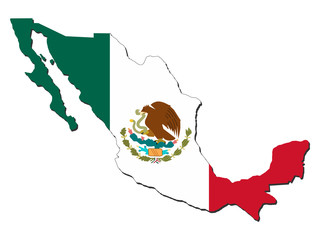 Mexico map flag