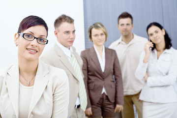 Obraz premium Businesswoman and team