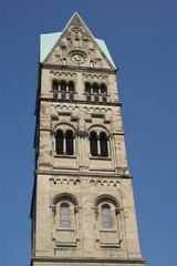 Turm der Rochuskirche in der Düsseldorfer Innenstadt