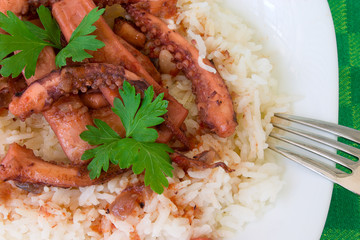 rice with calamaries