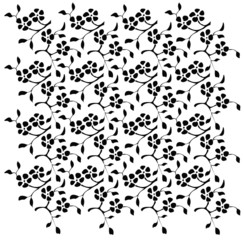 Black and white flowers background