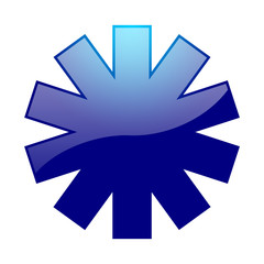 Dunkelblauer Aqua Stern stumpf linear