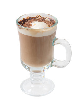 chocolate Coffee cocktail cup .Isolated