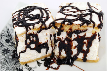 cake with chocolate cream