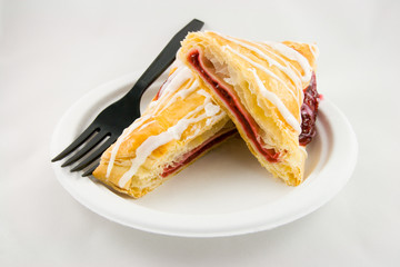 Sliced Cherry Danish with Fork