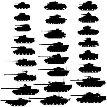 Evolution of the tank.Detailed vector illustration.