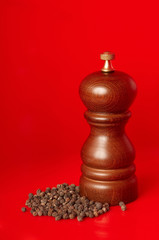 WOODEN PEPPER MILL WITH BLACK PEPPERCORN